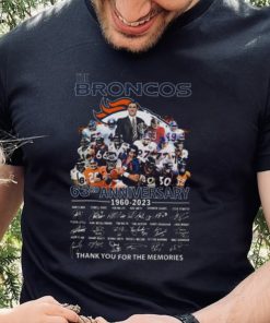 2023 Denver Broncos 63rd Anniversary 1960 Thank You For The Memories Signatures Shirt
