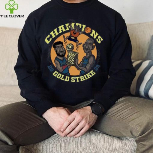The Denver Nuggets Champions 2023 Gold Strike cartoon hoodie, sweater, longsleeve, shirt v-neck, t-shirt