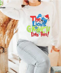 The Detroit Lions x Santa Grinch Lives Here Christmas hoodie, sweater, longsleeve, shirt v-neck, t-shirt