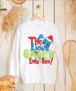 The Detroit Lions x Santa Grinch Lives Here Christmas hoodie, sweater, longsleeve, shirt v-neck, t-shirt