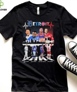 The Detroit Sports Miguel Cabrera Barry Sanders Isiah Lord Thomas III And Steve Yzerman Abbey Road Signatures Shirt