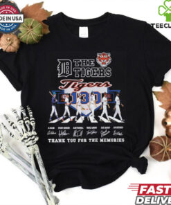 The Detroit Tigers 130 years 1894 2024 thank you for the memories signatures hoodie, sweater, longsleeve, shirt v-neck, t-shirt