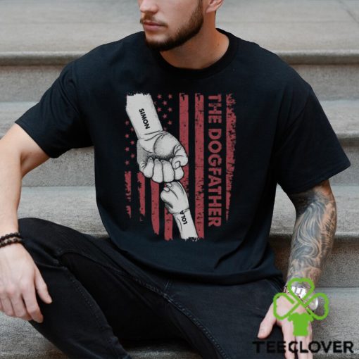 The Dogfather Hand Line Sketch Flag Shirt