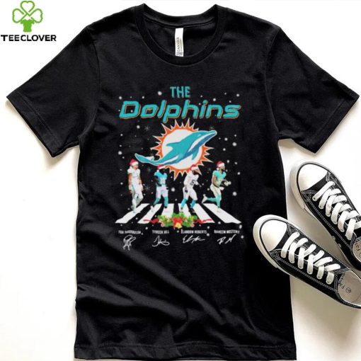 The Dolphins NFL Team 2022 Abbey Road Merry Christmas Signature Shirt