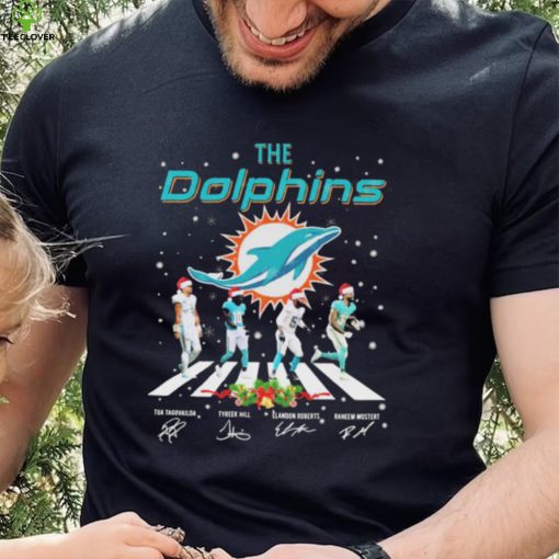 The Dolphins NFL Team 2022 Abbey Road Merry Christmas Signature Shirt