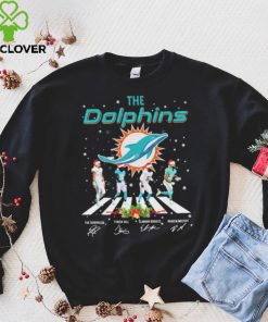 The Dolphins Tua Tagovailoa Tyreek Hill Elandon Roberts And Raheem Mostert Abbey Road Christmas Signatures Shirt