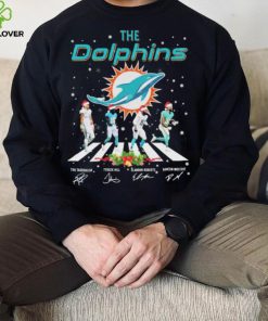 The Dolphins Tua Tagovailoa Tyreek Hill Elandon Roberts And Raheem Mostert Abbey Road Christmas Signatures Shirt