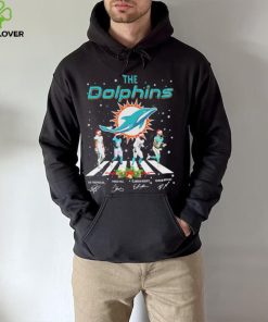 The Dolphins Tua Tagovailoa Tyreek Hill Elandon Roberts And Raheem Mostert Abbey Road Christmas Signatures Shirt