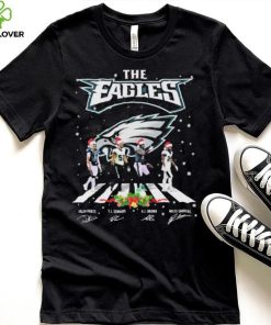 The Eagles Jalen Hurts TJ Edwards Aj Brown And Miles Sanders Abbey Road Christmas Signatures Shirt