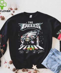 The Eagles Jalen Hurts TJ Edwards Aj Brown And Miles Sanders Abbey Road Christmas Signatures Shirt