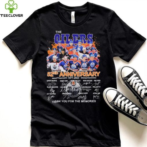 The Edmonton Oilers 52nd Anniversary 1971 2023 Thank You For The Memories Signatures Shirt