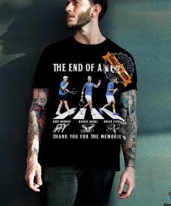 The End Of Era Abbey Road Andy Murray, Rafael Nadal, Roger Federer Thank You For The Memories T Shirt