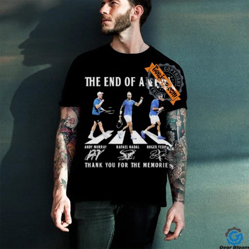 The End Of Era Abbey Road Andy Murray, Rafael Nadal, Roger Federer Thank You For The Memories T Shirt