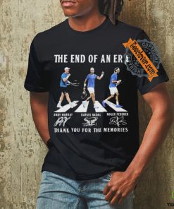 The End Of Era Abbey Road Andy Murray, Rafael Nadal, Roger Federer Thank You For The Memories T Shirt