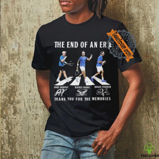 The End Of Era Abbey Road Andy Murray, Rafael Nadal, Roger Federer Thank You For The Memories T Shirt