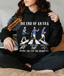 The End Of Era Abbey Road Andy Murray, Rafael Nadal, Roger Federer Thank You For The Memories T Shirt