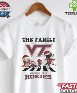 The Family Bluey Abbey Road Virginia Tech Hokies Christmas shirt