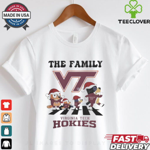 The Family Bluey Abbey Road Virginia Tech Hokies Christmas shirt