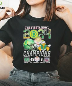 The Fiesta Bowl 2024 Champions Oregon Ducks Mascot 45 6 Liberty Flames January 12024 University Of Phoenix Stadium T Shirt