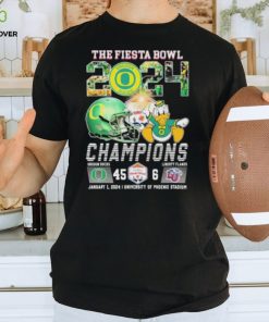 The Fiesta Bowl 2024 Champions Oregon Ducks Mascot 45 6 Liberty Flames January 12024 University Of Phoenix Stadium T Shirt