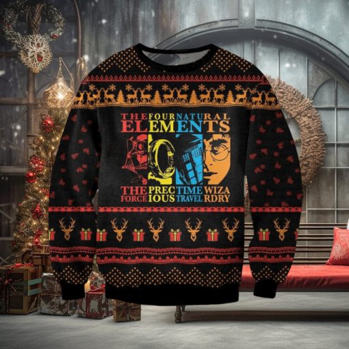 The Four Elements Movie Mashup Ugly Christmas Sweater