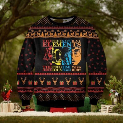 The Four Elements Movie Mashup Ugly Christmas Sweater