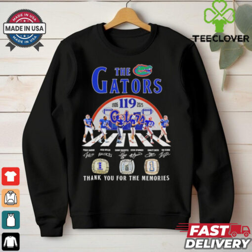 The Gators 119 Years 1906 2025 thank you for the memories signature shirt