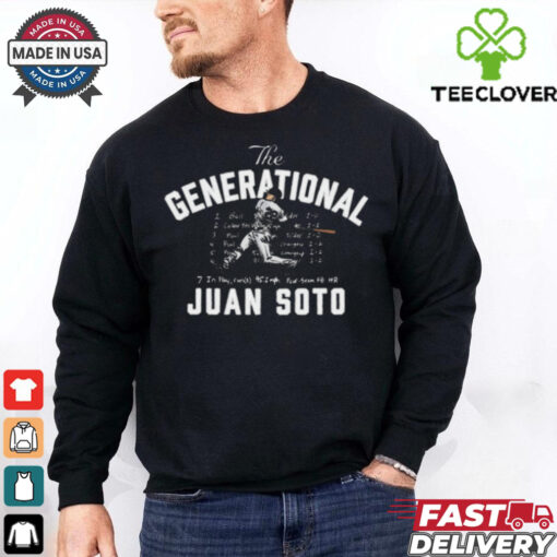 The Generational Juan Soto In Play Runs 95.2 Mph Four Seam FB HR New York Yankees MLB t shirt