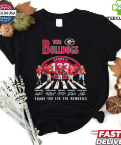The Georgia Bulldogs abbey road 133rd Anniversary 1892 2025 signatures shirt