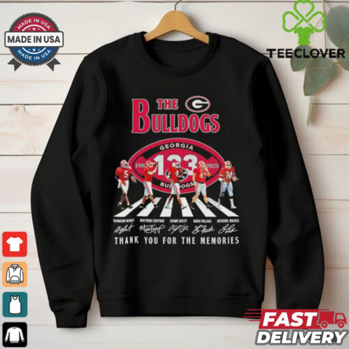 The Georgia Bulldogs abbey road 133rd Anniversary 1892 2025 signatures shirt