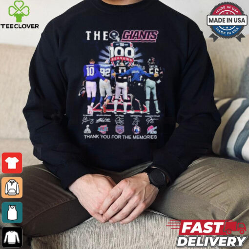 The Giants 100 Seasons Team Player Signature Thank You For The Memories Shirt