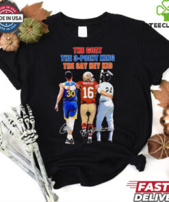 The Goat The 3 point King The Say Hey Kid Stephen Curry Joe Montana And Willie Mays Signatures Shirt