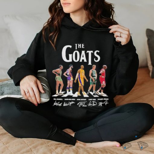 The Goats Players Basketball Abbey Russell Abdul Jabbar Bryant Bird And Jordan Signatures Shirt