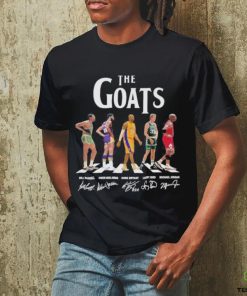 The Goats Players Basketball Abbey Russell Abdul Jabbar Bryant Bird And Jordan Signatures Shirt