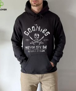 The Goonies Never Say Die Grey On Black hoodie, sweater, longsleeve, shirt v-neck, t-shirt