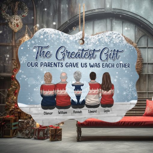 The Greatest Gift Our Parents Gave Us Was Each Other   Personalized Custom Benelux Shaped Wood Christmas Ornament   Gift For Siblings, Christmas Gift