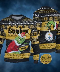 The Grinch And Pittsburgh Steelers Ugly Christmas Sweater Funny Gift