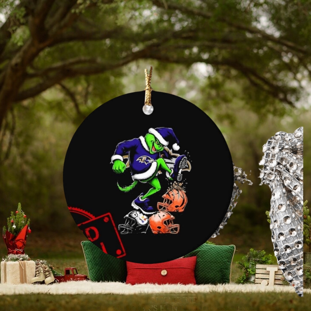 The Grinch Baltimore Ravens Stomp On NFL Teams Christmas Ornament The Grinch Baltimore Ravens Stomp On NFL Teams Christmas Ornament