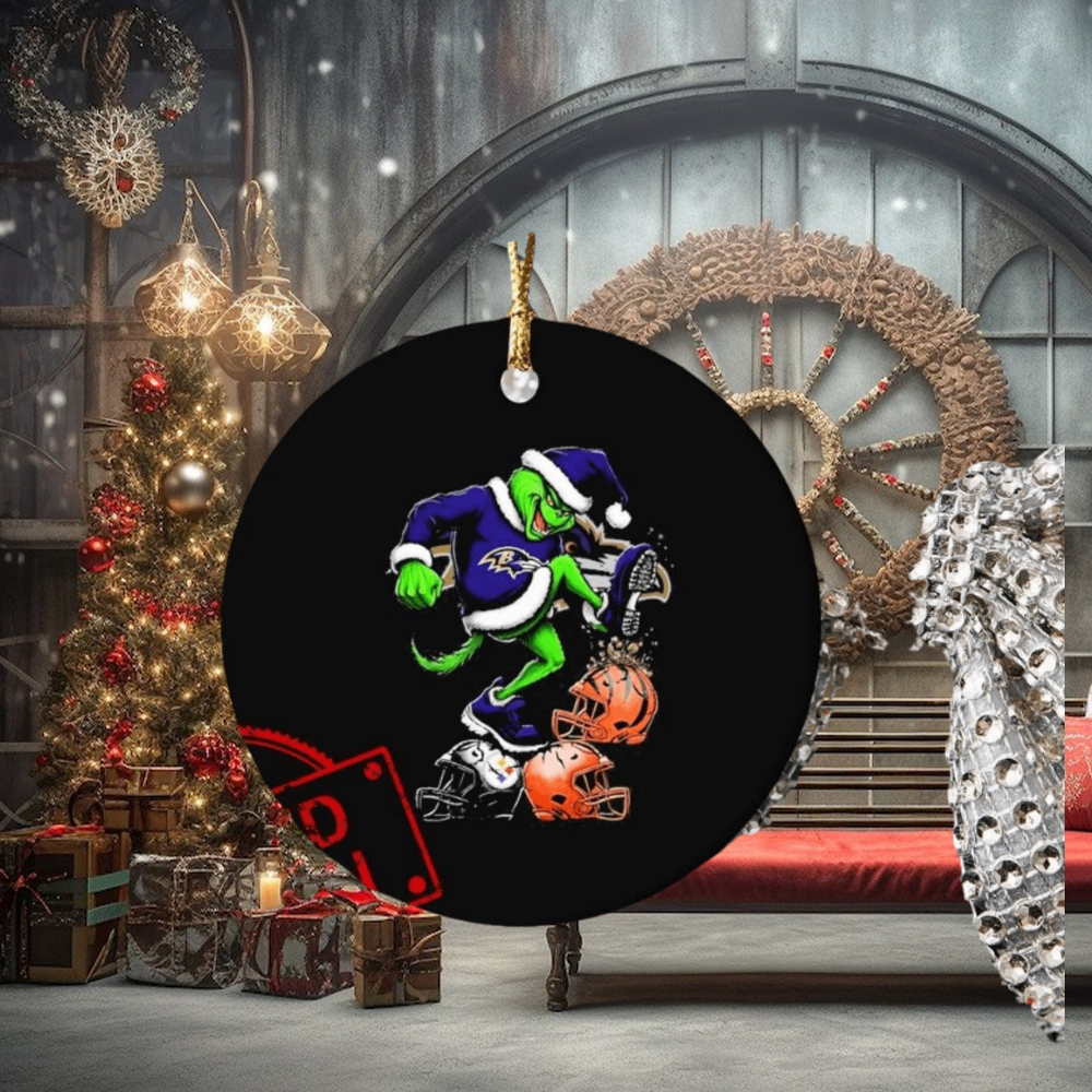 The Grinch Baltimore Ravens Stomp On NFL Teams Christmas Ornament The Grinch Baltimore Ravens Stomp On NFL Teams Christmas Ornament