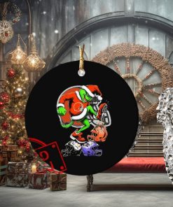 The Grinch Cleveland Browns Stomp On NFL Teams Christmas Ornament