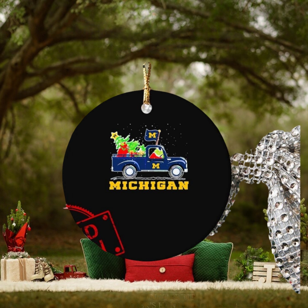 The Grinch Drive Truck Michigan Football Christmas Ornament The Grinch Drive Truck Michigan Football Christmas Ornament