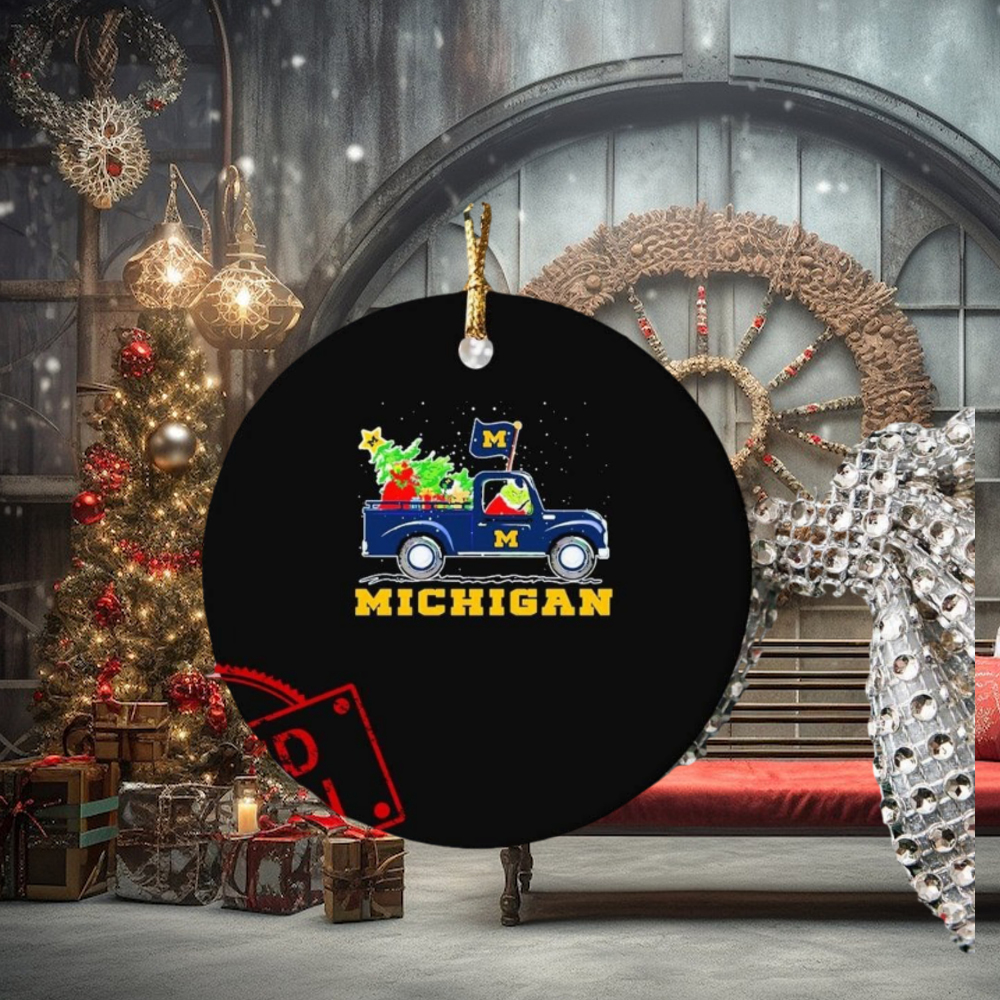 The Grinch Drive Truck Michigan Football Christmas Ornament The Grinch Drive Truck Michigan Football Christmas Ornament