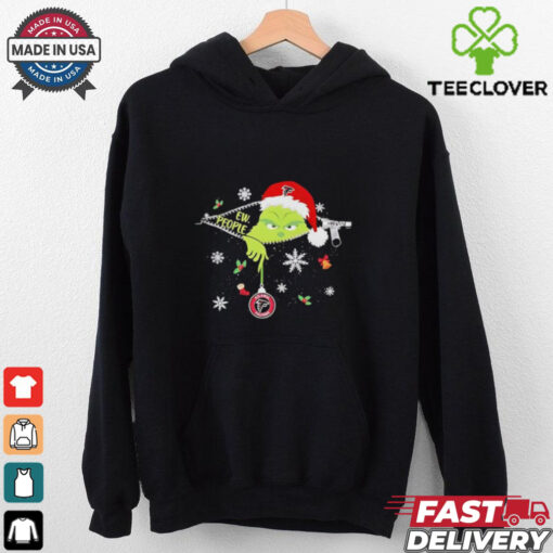 The Grinch Ew People holding Atlanta Falcons Christmas ornament shirt