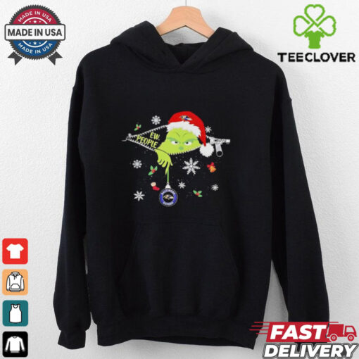 The Grinch Ew People holding Baltimore Ravens Christmas ornament shirt