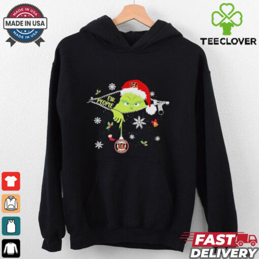 The Grinch Ew People holding Cincinnati Bengals Christmas ornament shirt