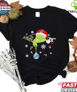 The Grinch Ew People holding Detroit Lions Christmas ornament shirt
