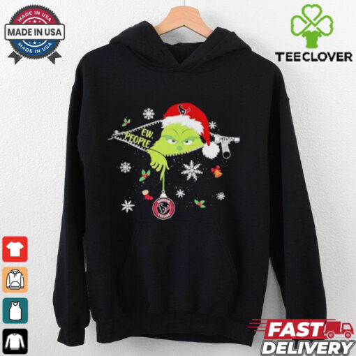 The Grinch Ew People holding Houston Texans Christmas ornament shirt