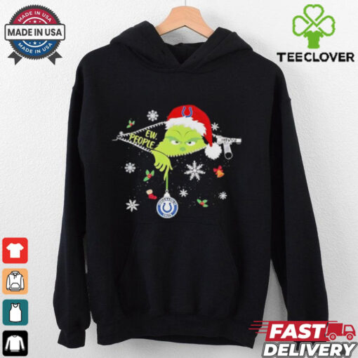 The Grinch Ew People holding Indianapolis Colts Christmas ornament shirt