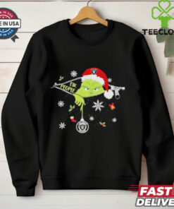 The Grinch Ew People holding Las Vegas Raiders Christmas ornament shirt