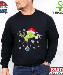 The Grinch Ew People holding Los Angeles Rams Christmas ornament shirt